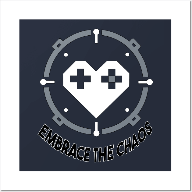 Embrace the chaos - pixel heart console gamer nerd goth football sweet Wall Art by GamerStamps